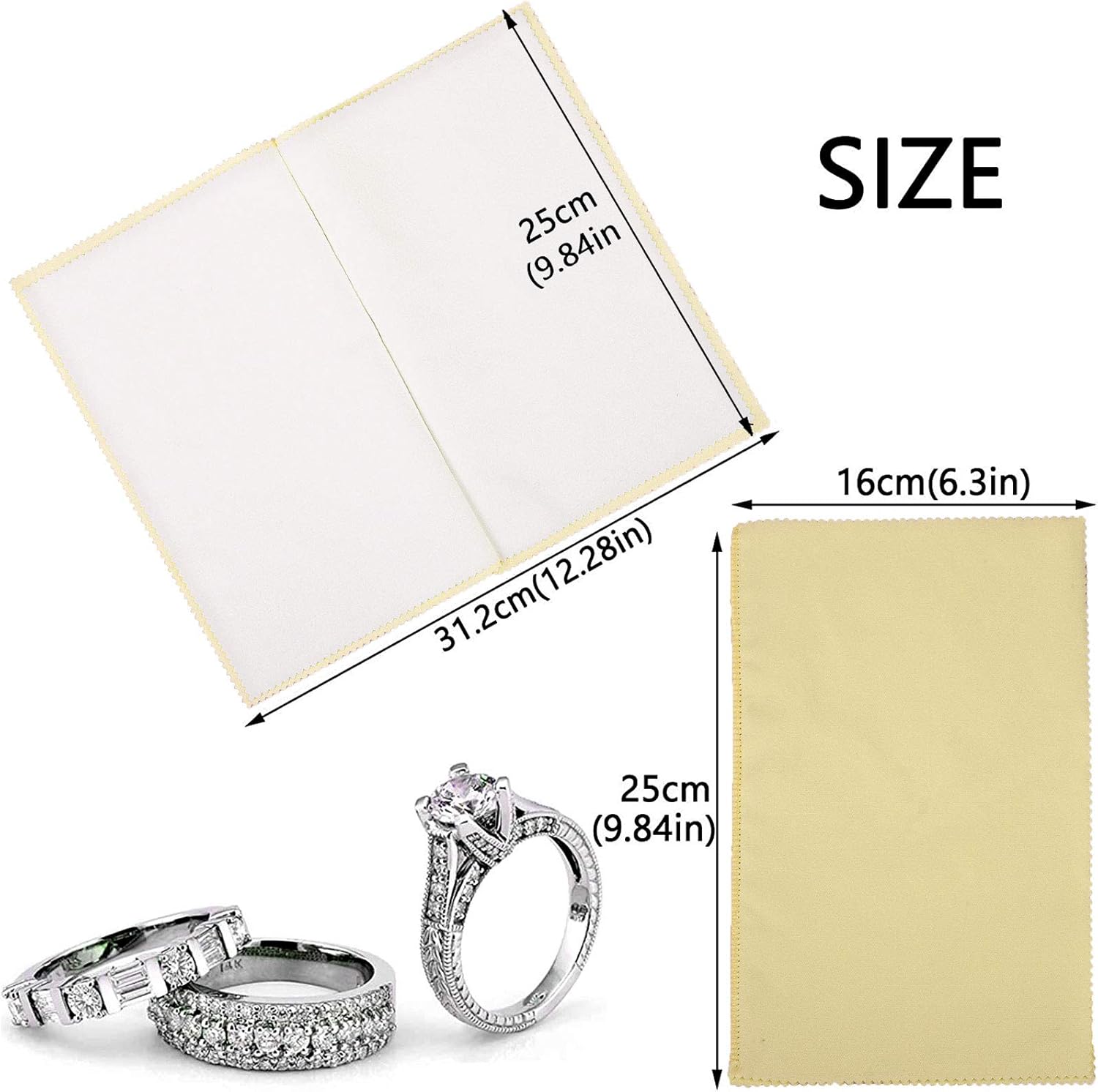 SEVENWELL Silver Polishing Cloth, Jewelry Cleaner Cloth for Sterling Silver Jewelry, Gold