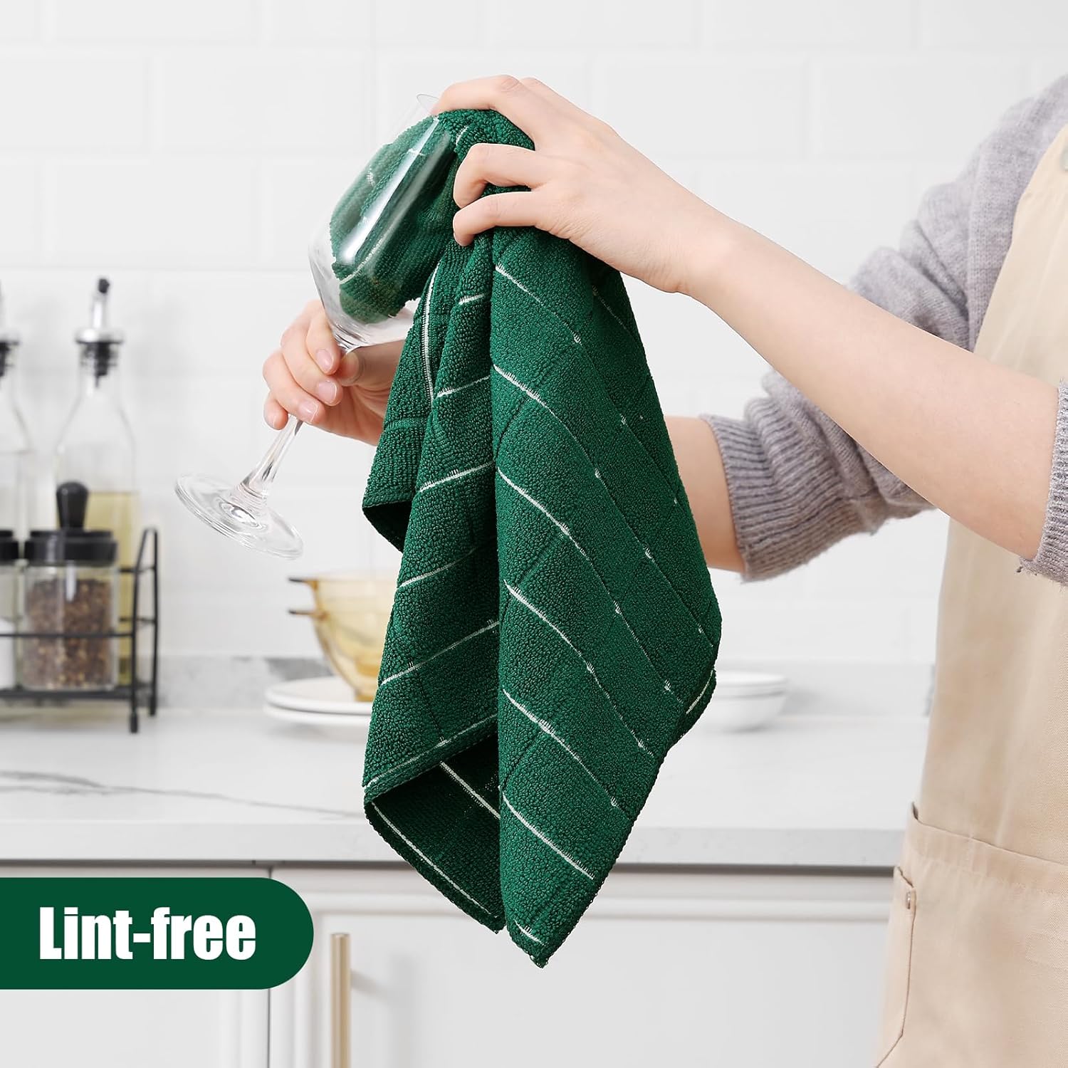 Homaxy Microfiber Kitchen Towels and Dishcloths Set, 12 Pack Soft and Absorbent Dish Hand Towels
