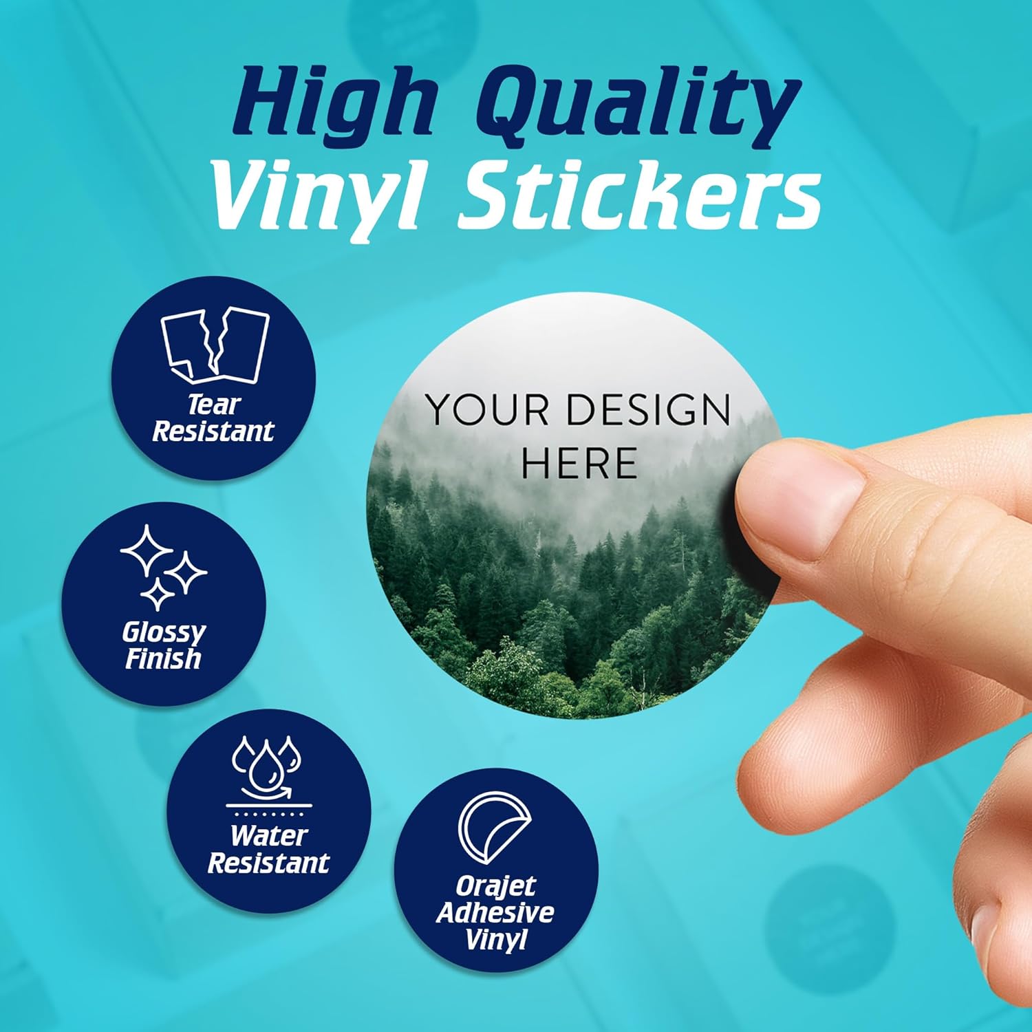 100 Custom Vinyl Stickers - Upload Your own Image, Text, Design, Logo - Personalized Logo Labels