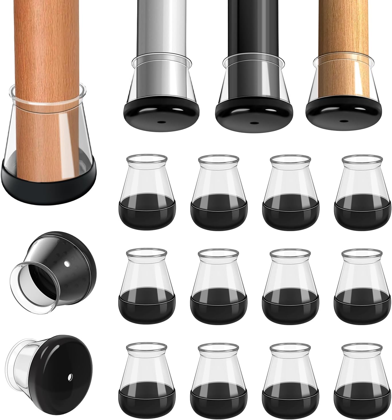 2024 New Chair Leg Floor Protectors for Hardwood Floors and Carpet GICUNK Silicone Covers to