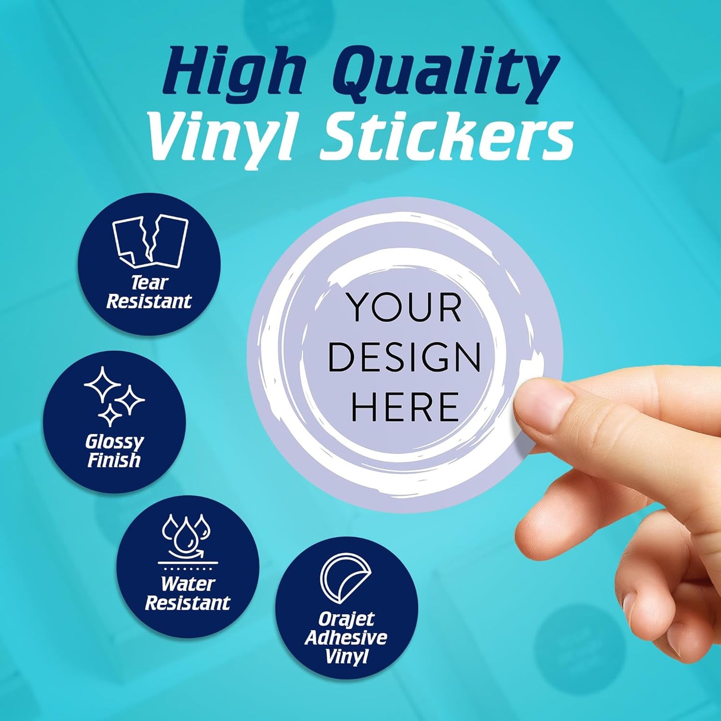 100 Custom Vinyl Stickers - Upload Your own Image, Text, Design, Logo - Personalized Logo Labels