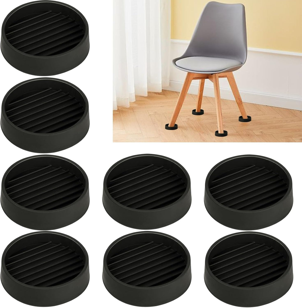 Rubber Furniture Pads Non Slips Furniture Casters Cup Chair Leg Floor Protectors for Bed Sofa Table