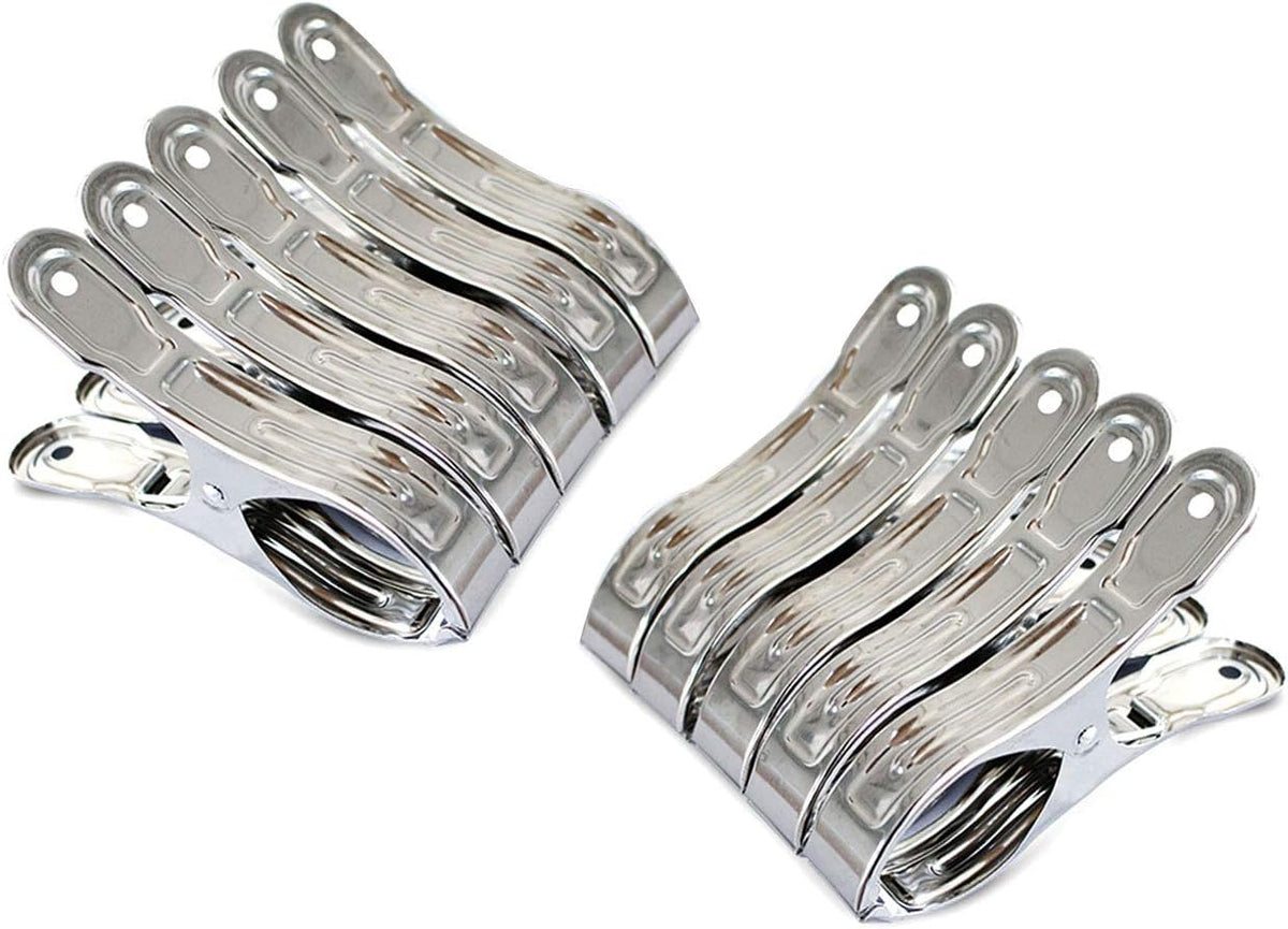 Outdoor Heavy Duty clothespins 10 Pack Large Stainless Steel Quilt Clips,Beach Towel Clips,Curtain
