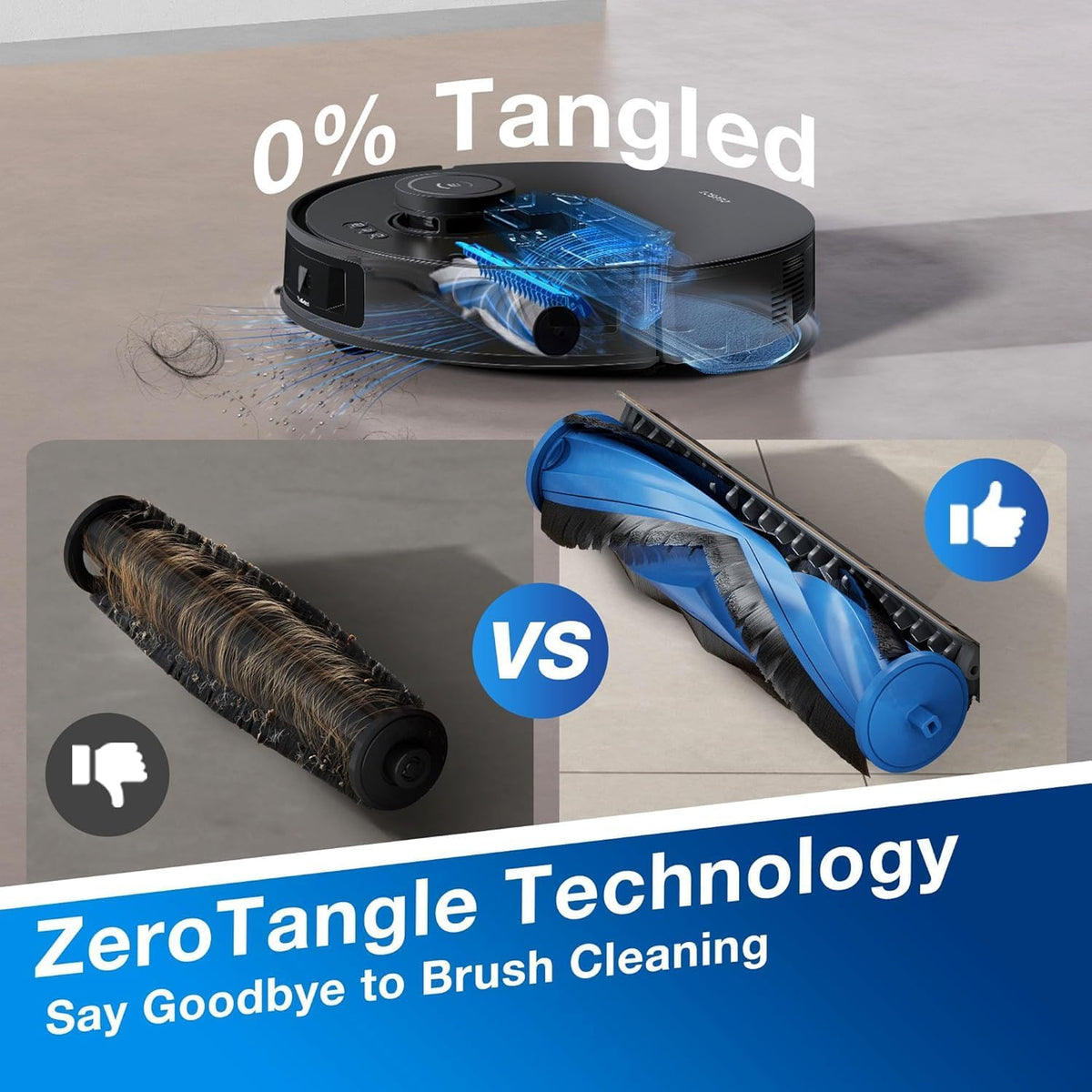 ECOVACS DEEBOT N20 Robot Vacuum Cleaner and Mop,8000Pa Strong Suction, ZeroTangle Brush, 300