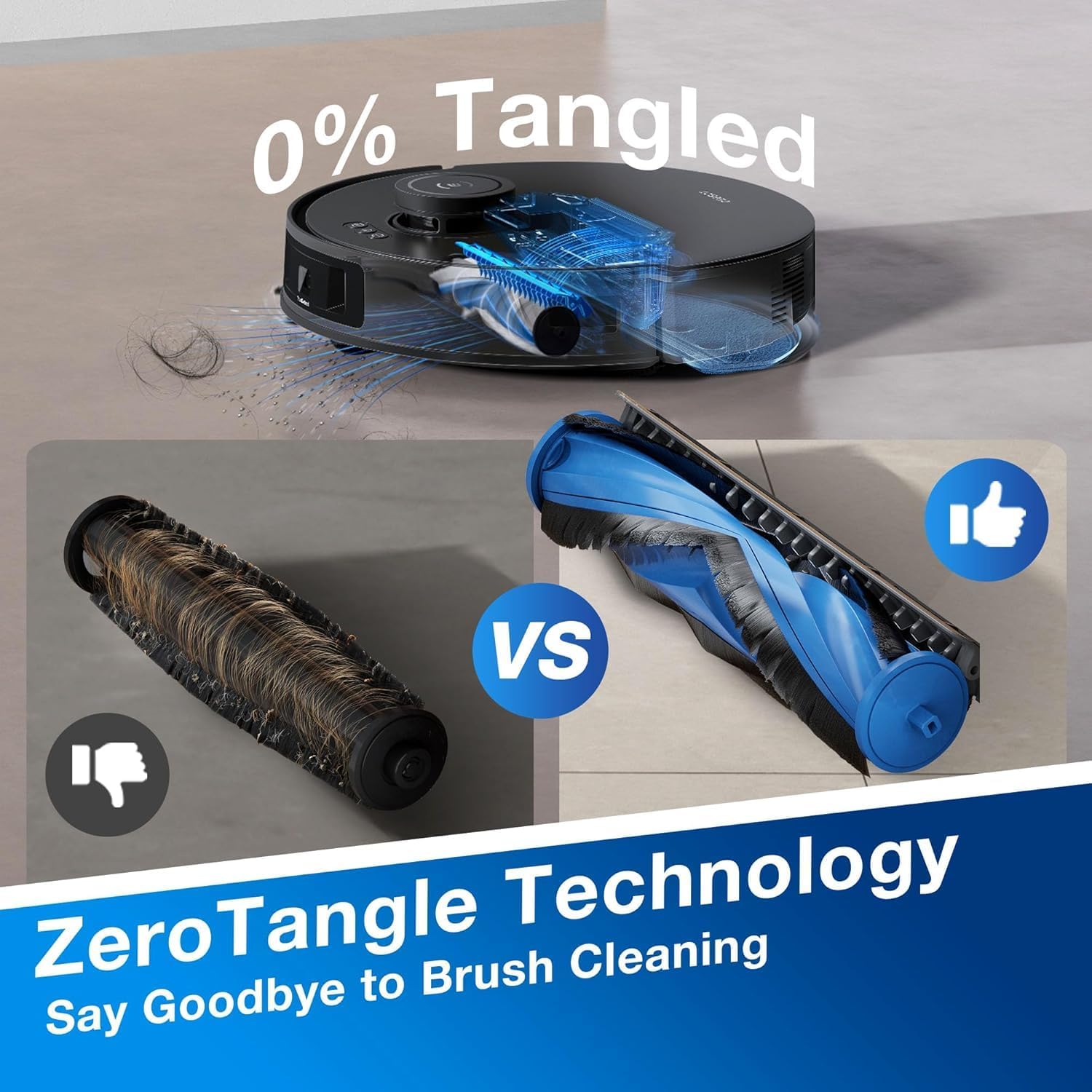 ECOVACS DEEBOT N20 Robot Vacuum Cleaner and Mop,8000Pa Strong Suction, ZeroTangle Brush, 300