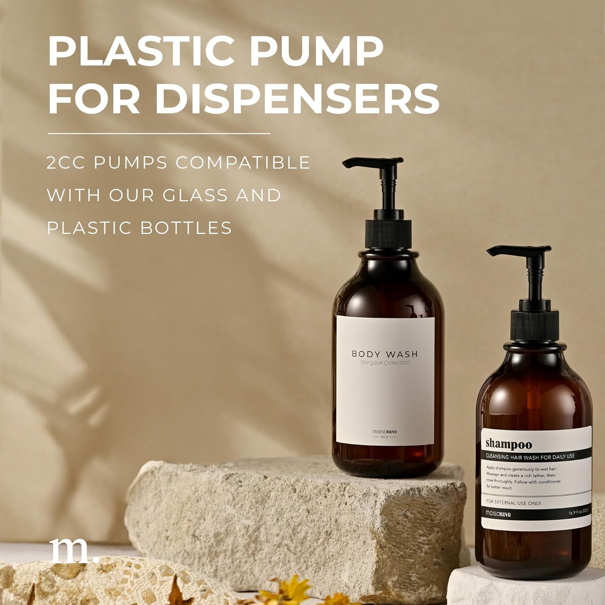 MaisoNovo Soap Pump Replacement - 2X Black Plastic Pumps - Pump Dispenser - Soap Dispenser Pump