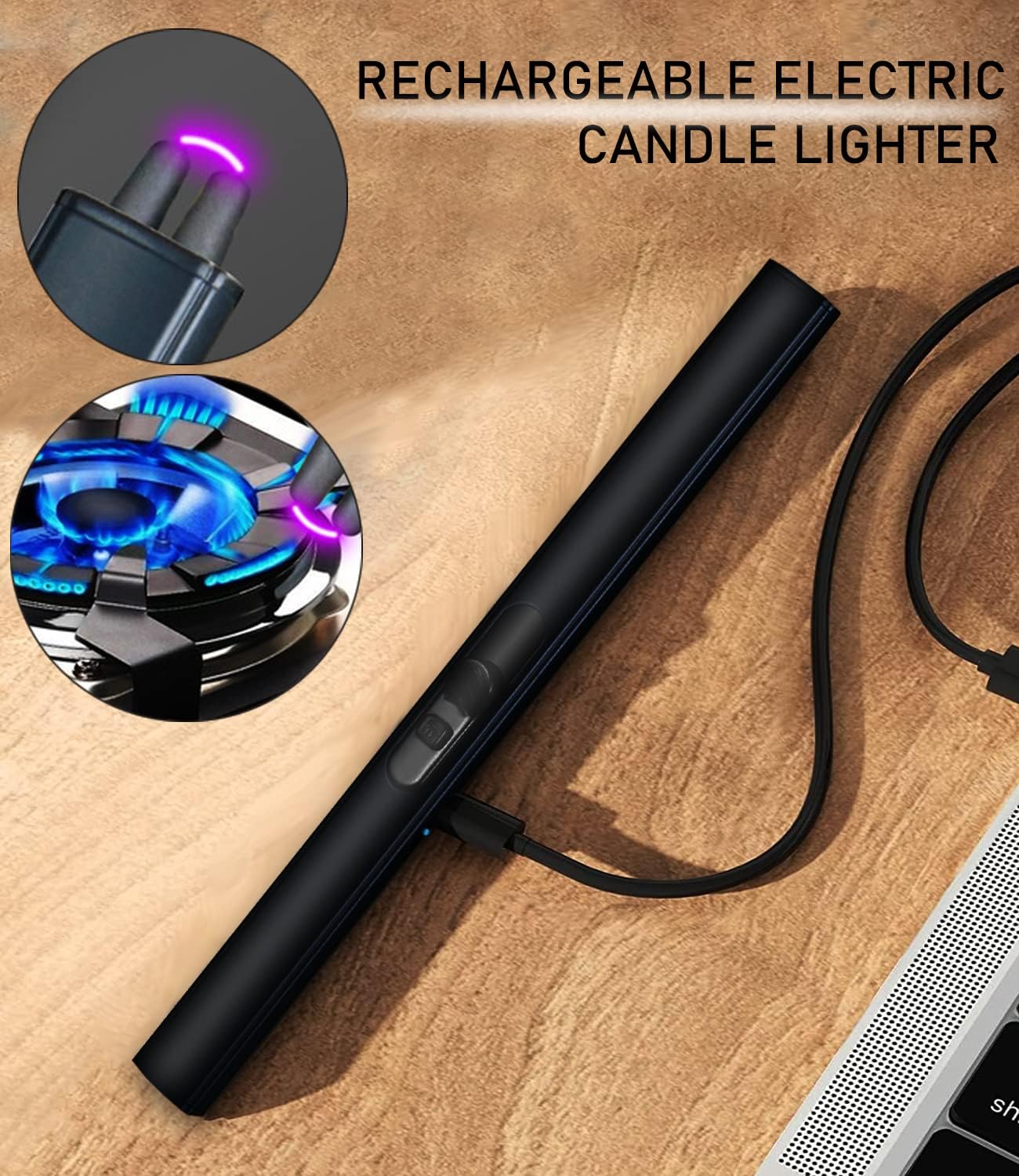 4IN1 Candle Accessory Set, Rechargeable Candle Lighter, Candle Wick Trimmer Cutter, Candle Snuffer