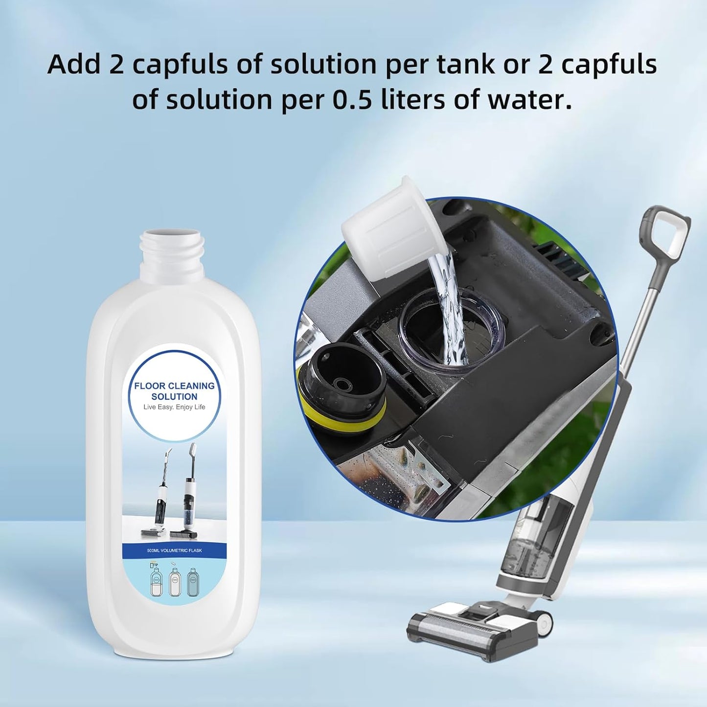 10 Bottles Compatible with Tineco Cleaning Solution Pet 500ml Per Bottle Orange Scents Floor