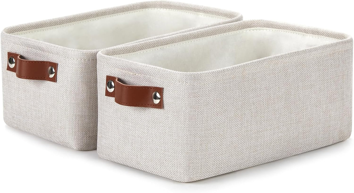 DULLEMELO fabric storage baskets | 11.8x7.9x5.1 inch small baskets for organizing Closet Set of 2