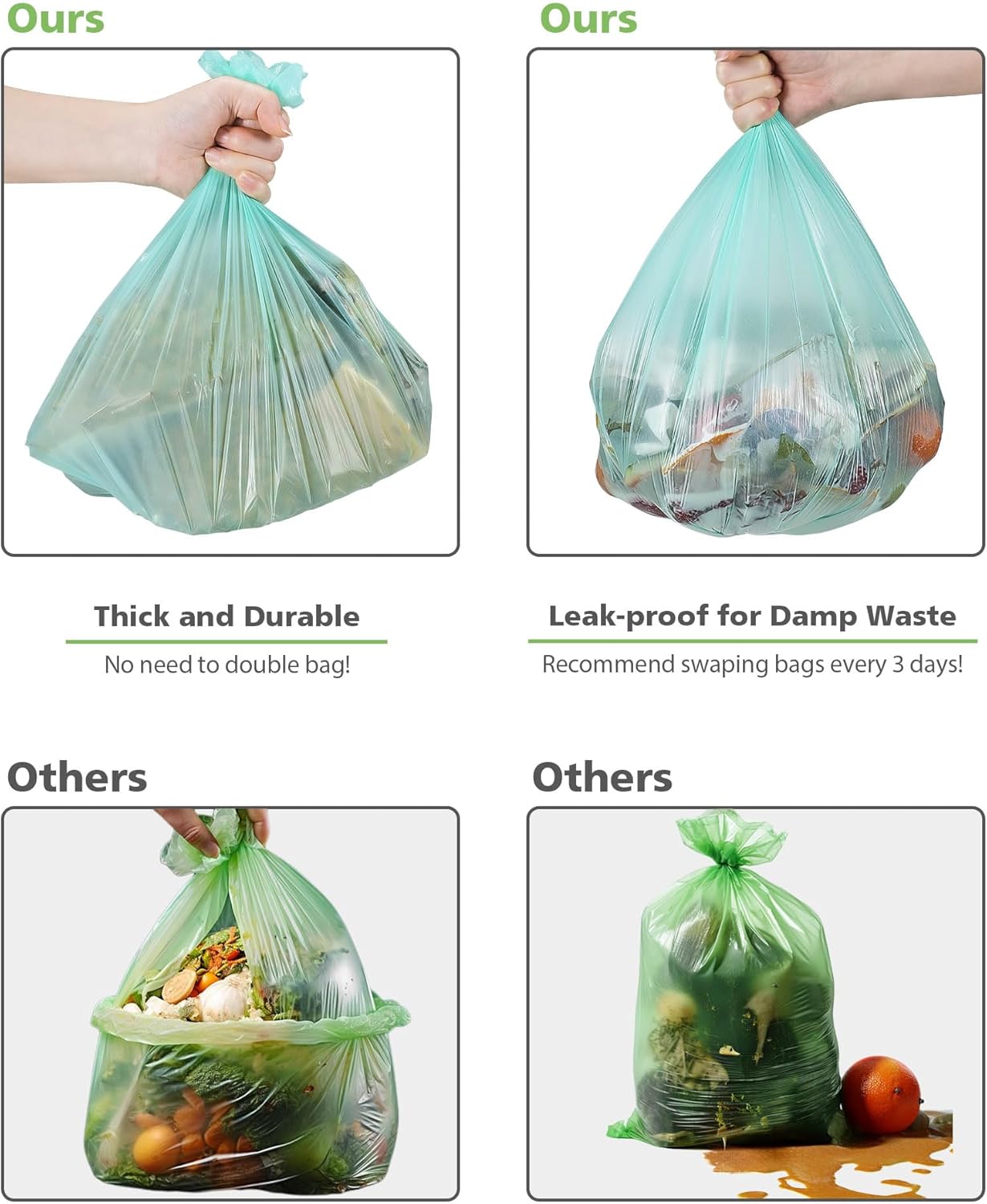 1.2 Gallon Small Trash Bags Garbage Bags, AYOTEE Mini Compostable Strong Bathroom Wastebasket Can