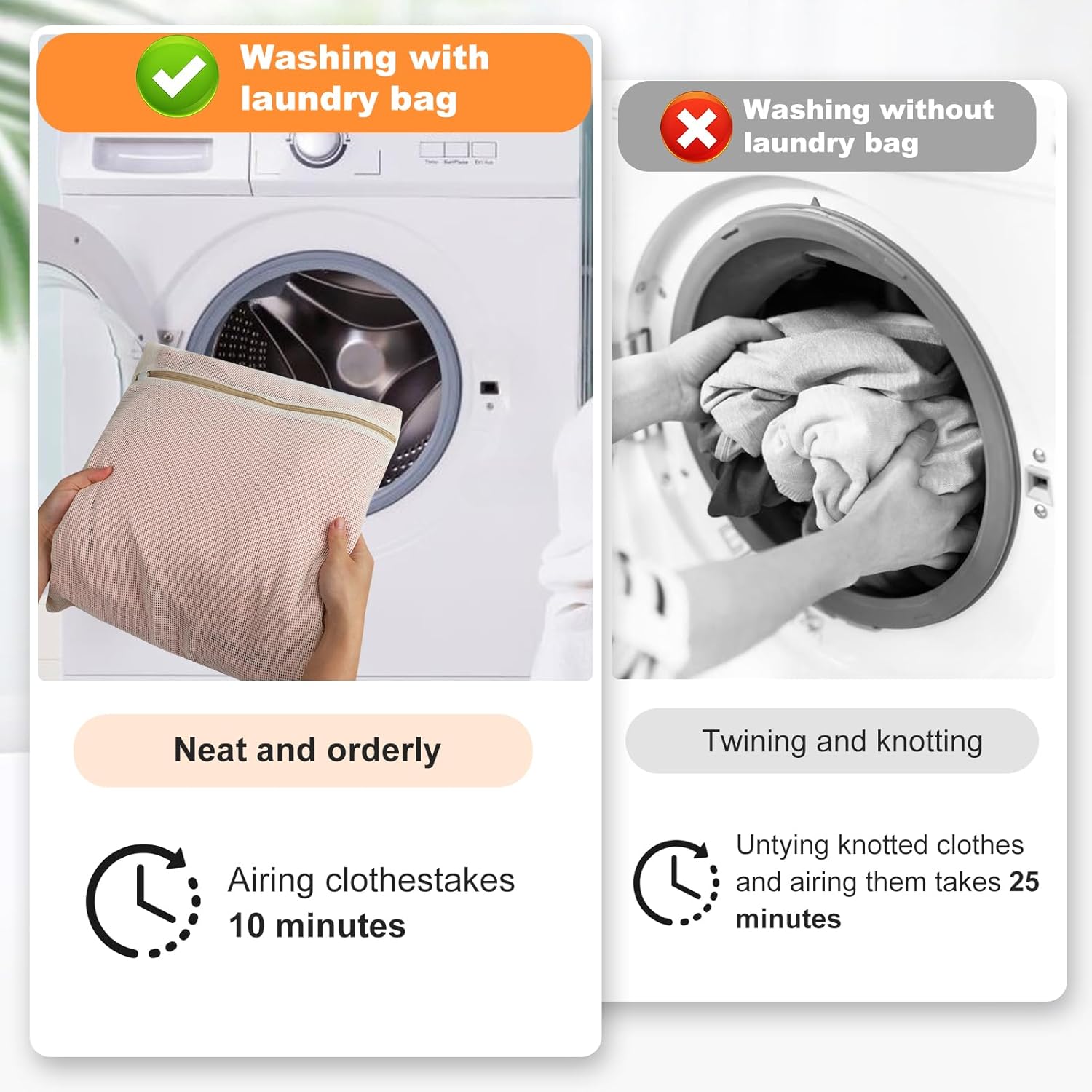 4-Piece Large Durable Organic Cotton Mesh Laundry Bags with Sturdy Zippers and Breathable Mesh are