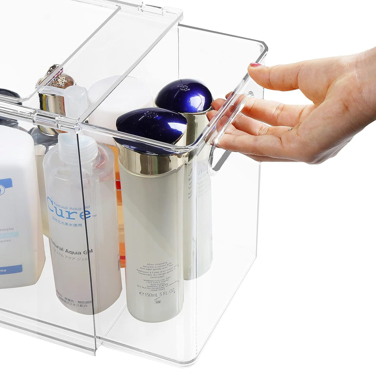 shopwithgreen Refrigerator Organizer and Storage Bins with Pull-out Drawer, Stackable Clear Fridge