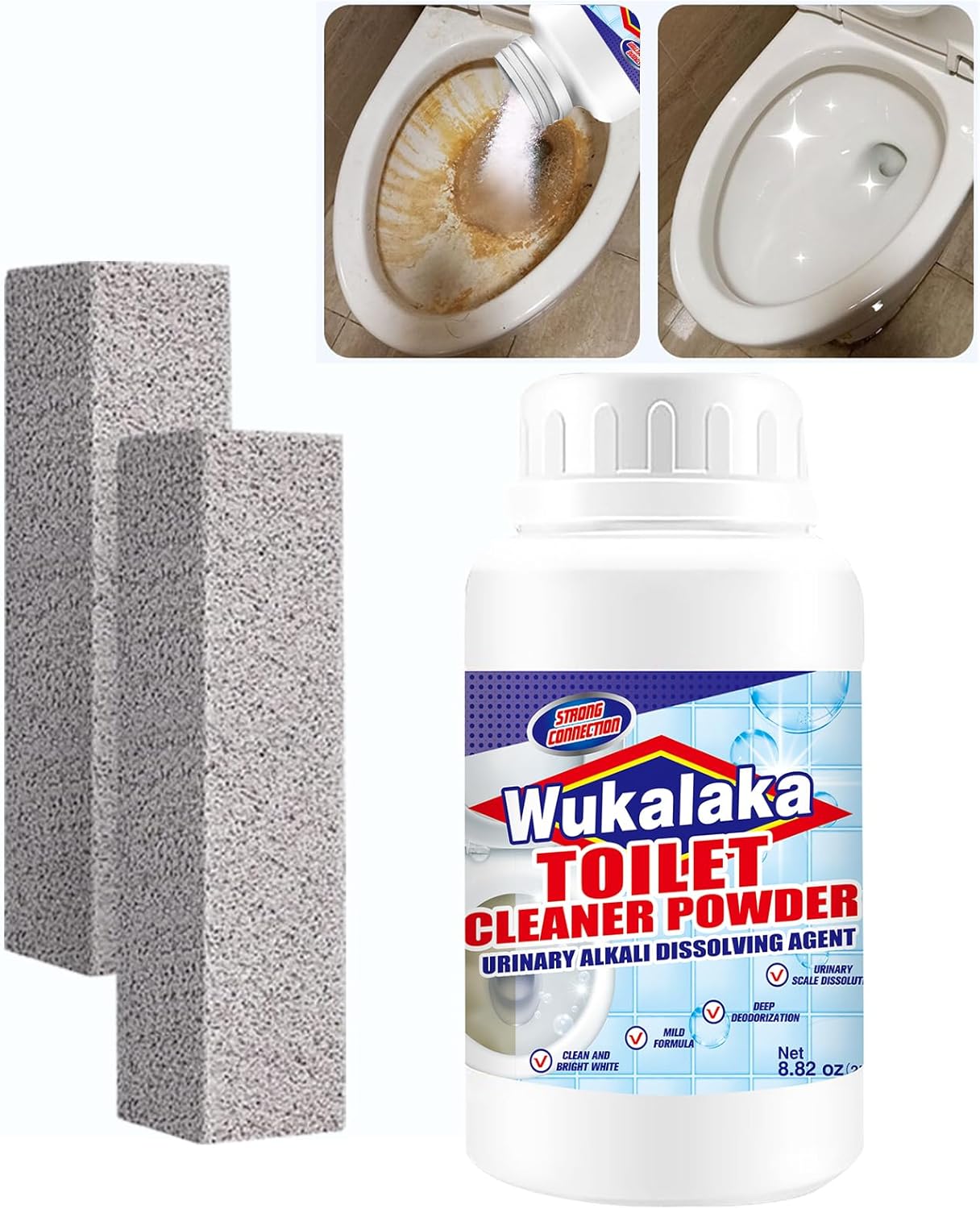 Pumice Stone for Toilet Cleaning Bowl Stick, Toilet Bowl Cleaners Brush, Powerfully Cleans Hard
