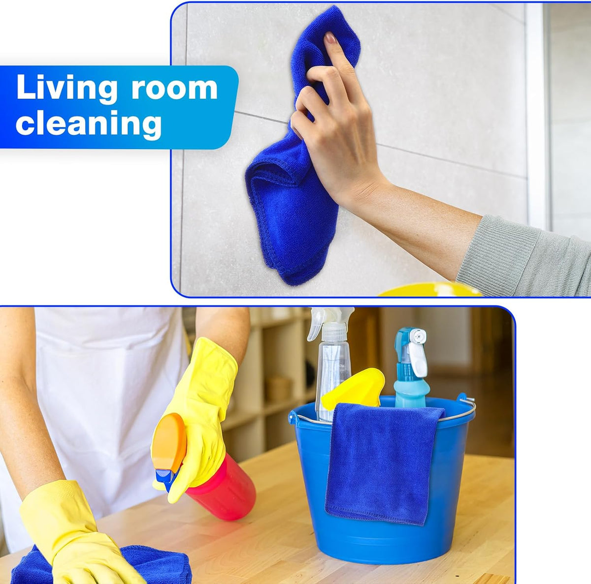 Nuenen Microfiber Cleaning Cloths for Cars 16 x 16 Inch Ultra Absorbent Car Towels Drying Reusable