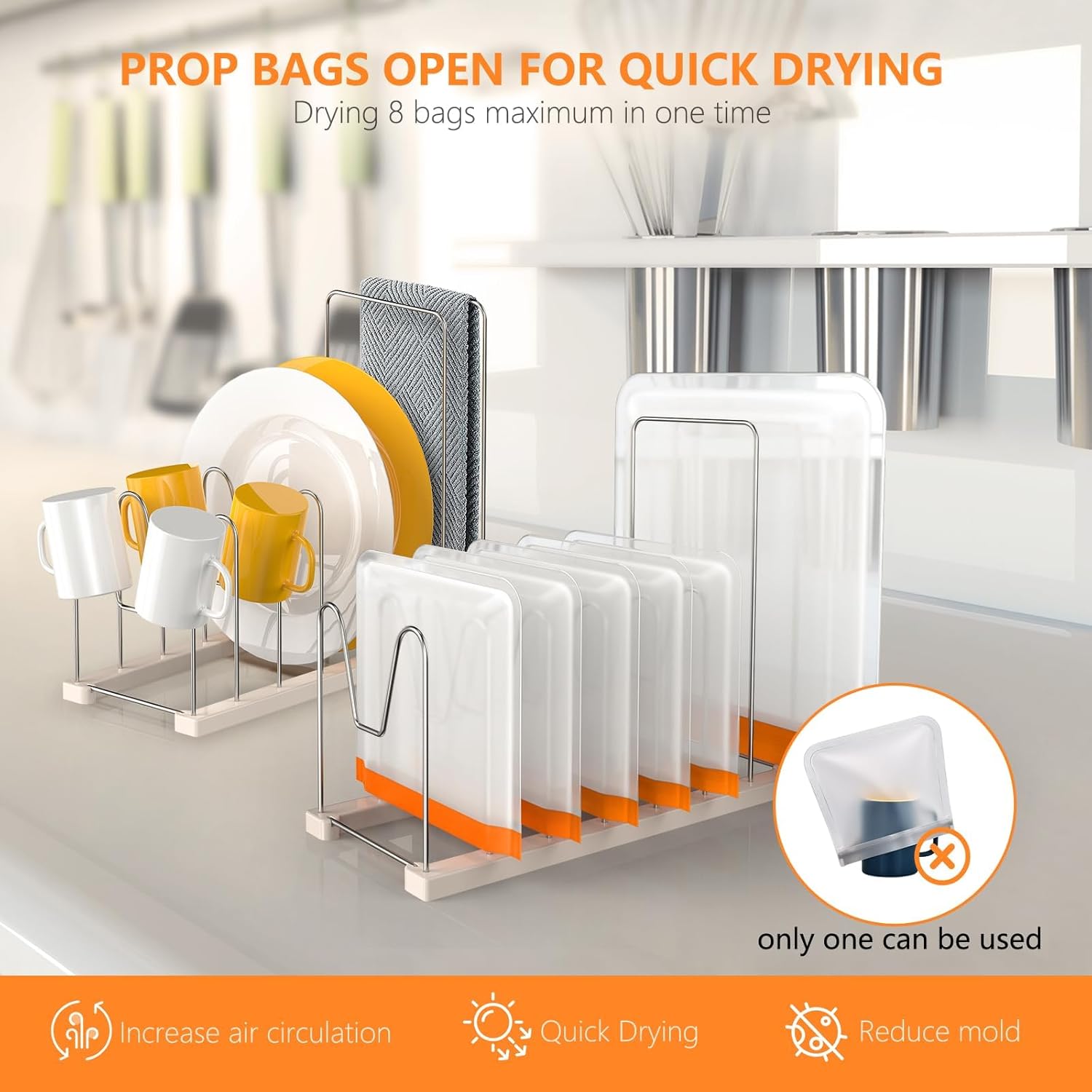 Reusable Bag Drying Rack,Silicone Bag Drying Rack,Plastic Bags Dryer Rack,Dryer Rack for Silicone