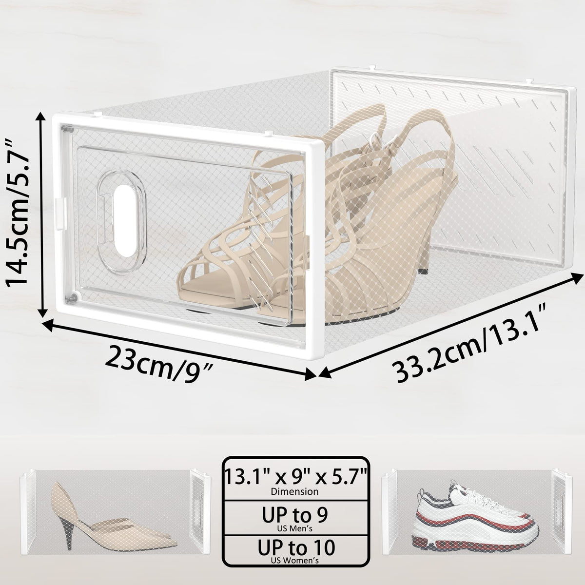 SIMPDIY Clear Shoe Storage Boxes, Stackable Shoe Organizer for Closet