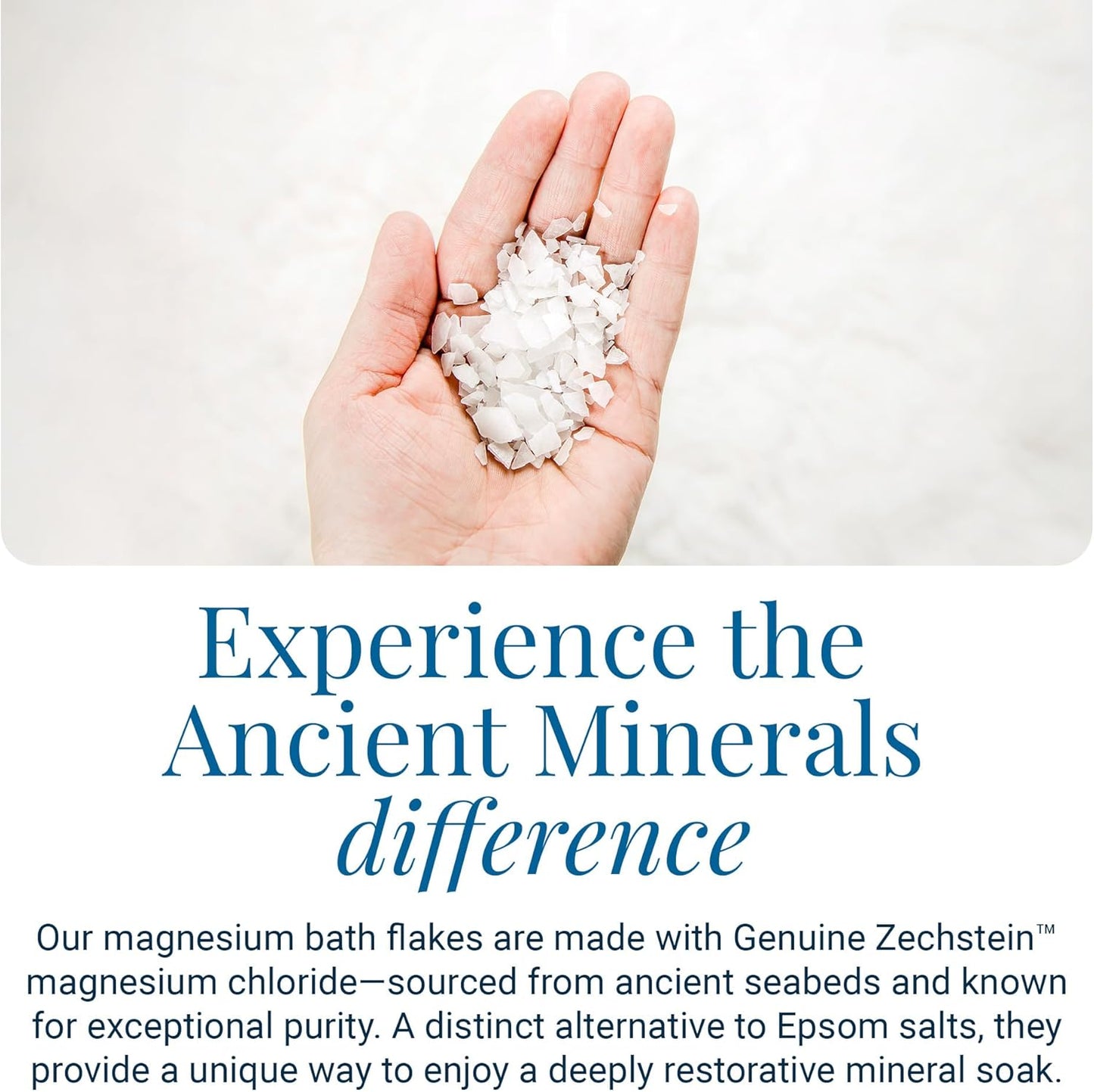 Ancient Minerals Magnesium Bath Flakes – Pure Zechstein Magnesium Chloride for Soaking and