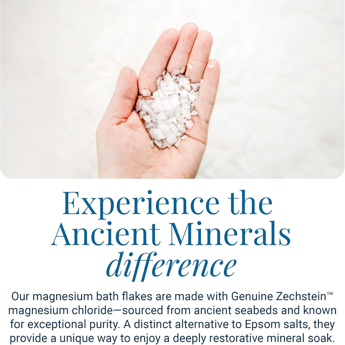 Ancient Minerals Magnesium Bath Flakes – Pure Zechstein Magnesium Chloride for Soaking and