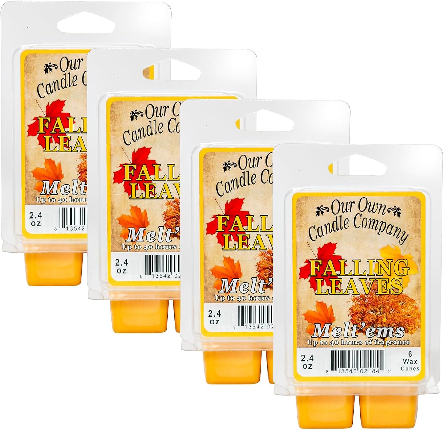 Our Own Candle Company Premium Wax Melt, Falling Leaves Scent, Handmade in The USA, 24 Cubes (4