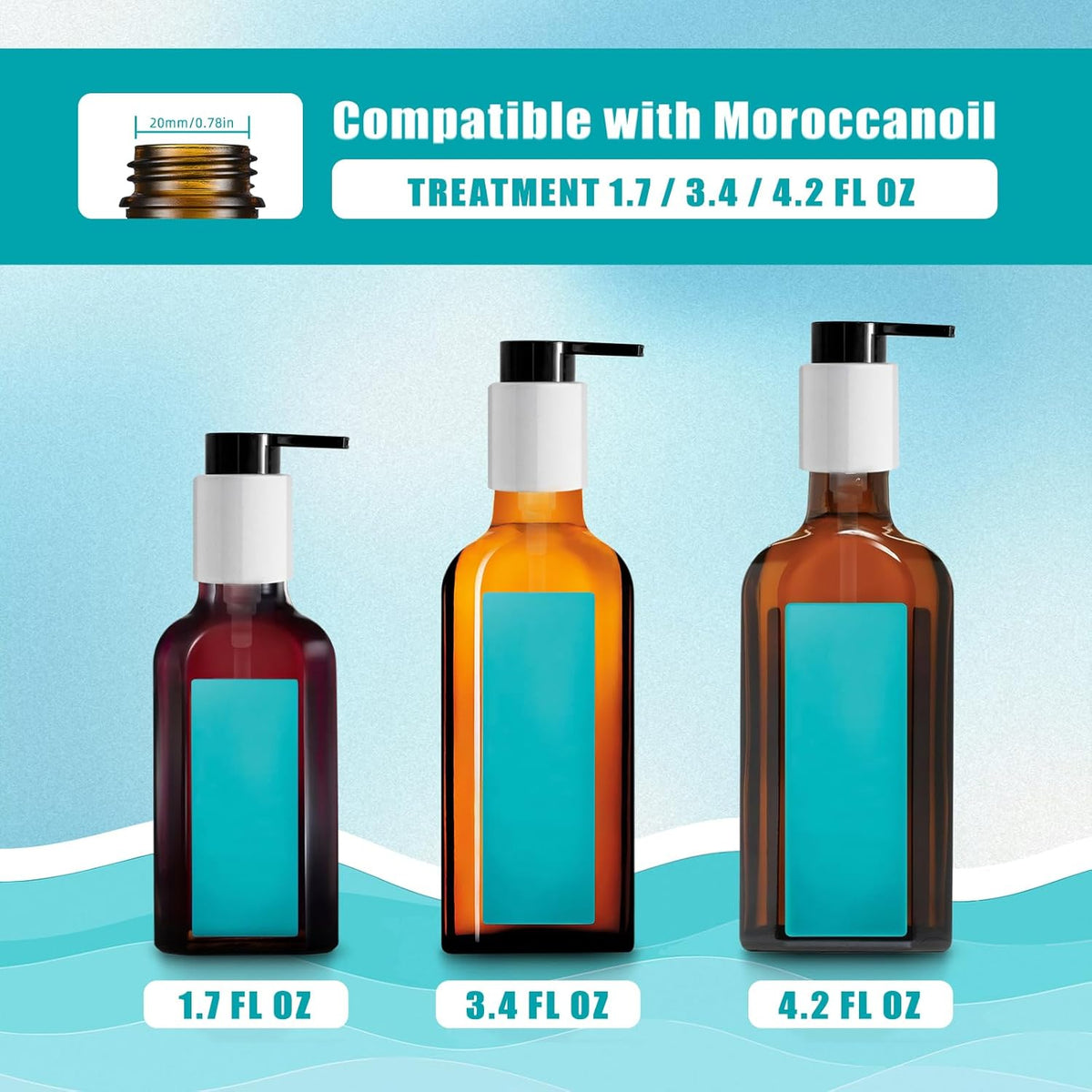 2PCS Dispenser Pump Replacement Compatible with MOROCCANOIL Treatment 1.7/3.4/4.2 Fl Oz (Not for