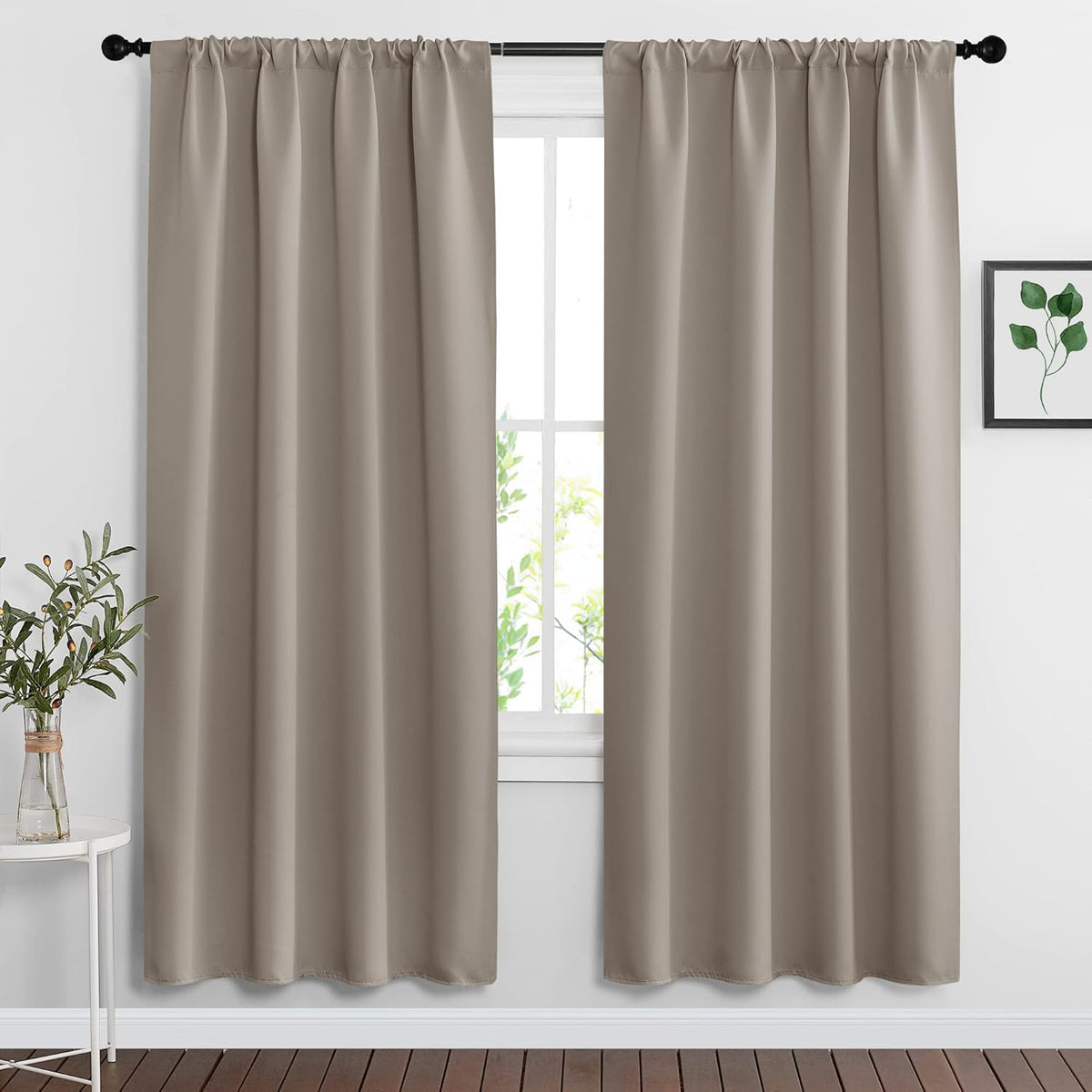 RYB HOME Room Darkening Curtains for Bedroom, Thick Durable Privacy Window Shades, Rod Pocket