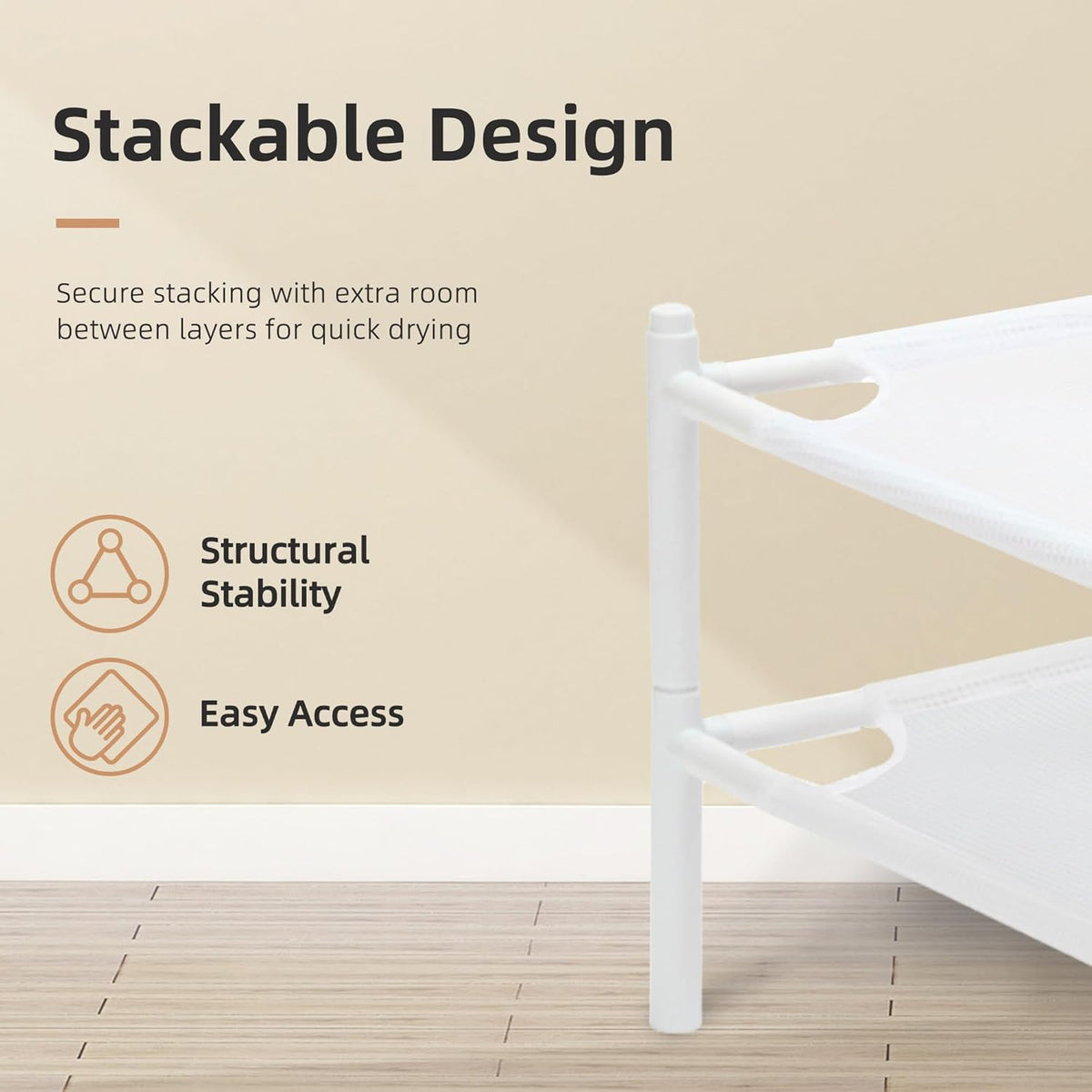 STORAGE MANIAC Sweater Drying Rack, Mesh Clothes Drying Rack, Stackable Laundry Drying Rack, Lay