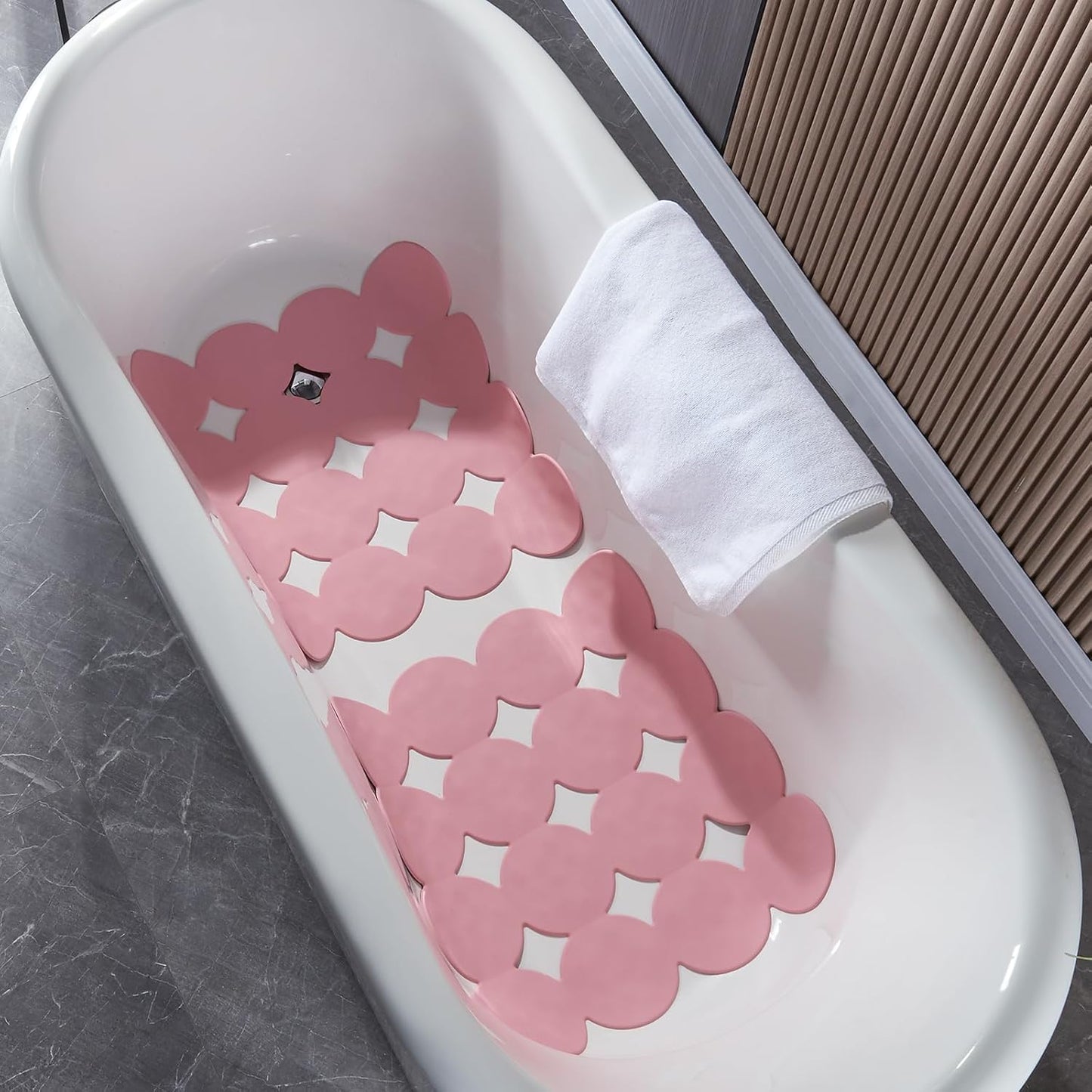Square Shower Mat Nonslip - Rubber Bathtub Mat with Suction Cups for Inside Shower Bathroom Floor