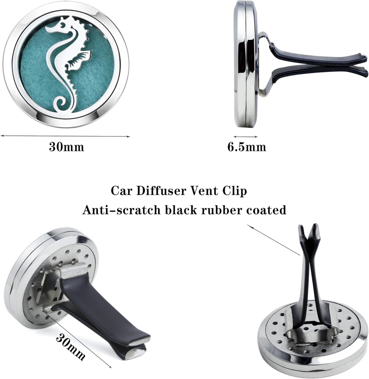 AZNECK Car Essential Oil Diffuser Vent Clip Car Diffuser Vent Clips Hippocampus Air Freshener 10