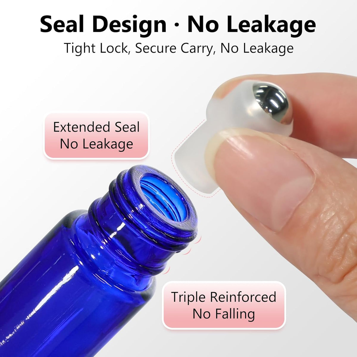 KEYWING 54 Pack Blue Essential Oil Roller Bottles – 10ml Glass Roll-On Bottles with Stainless Steel