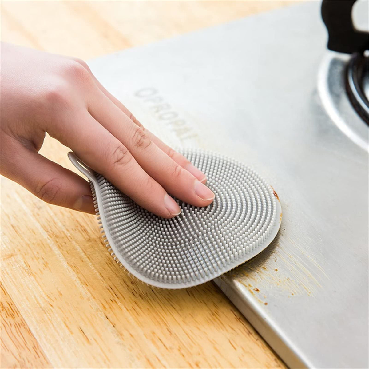 4PCS Silicone Dish Scrubber, Multipurpose Round Silicone Sponges Reusable Dish Brush Dish Brush for