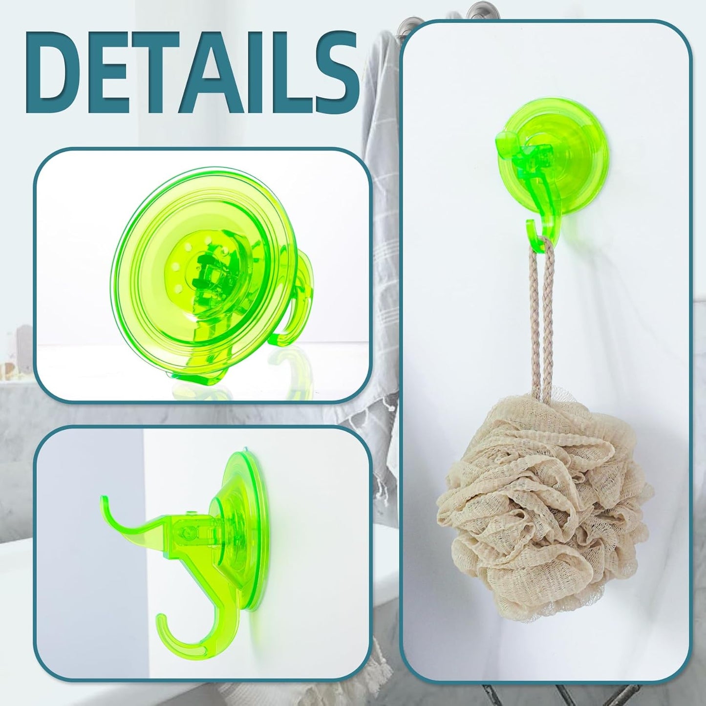 Antimbee Clear Suction Cup Hanger, 5 Pack Removable Small Suction Cups for Shower, Bathroom, Glass