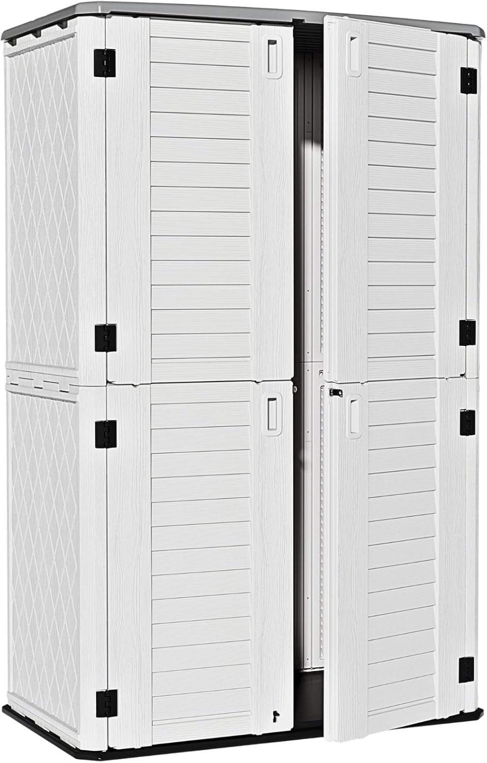 ZZM Large 67 Cu.ft Waterproof Storage Shed, Outdoor Storage Cabinet，Durable Resin Storage for Patio