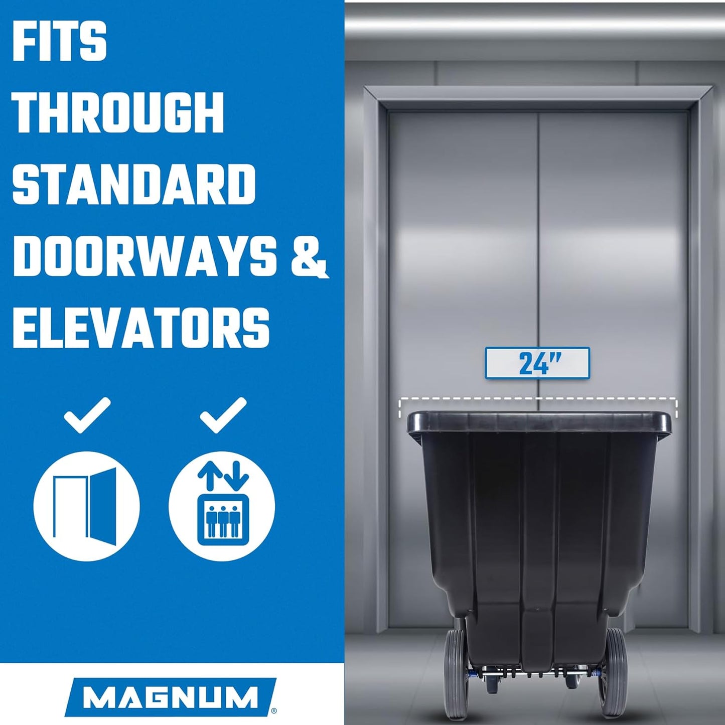 Tilt Truck, 1/2 Cu. Yd. Capacity Dump Cart with Heavy Duty 12” Wheels & 5” Casters for Handling