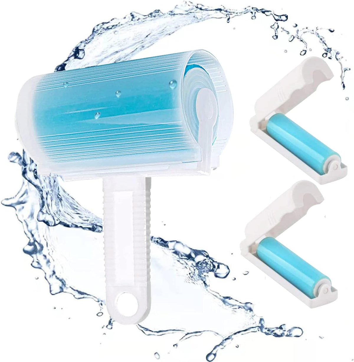 Washable Reusable Lint Roller 3 Pack, Portable Travel Sticky Dog Cat Hair Remover Cleaner with