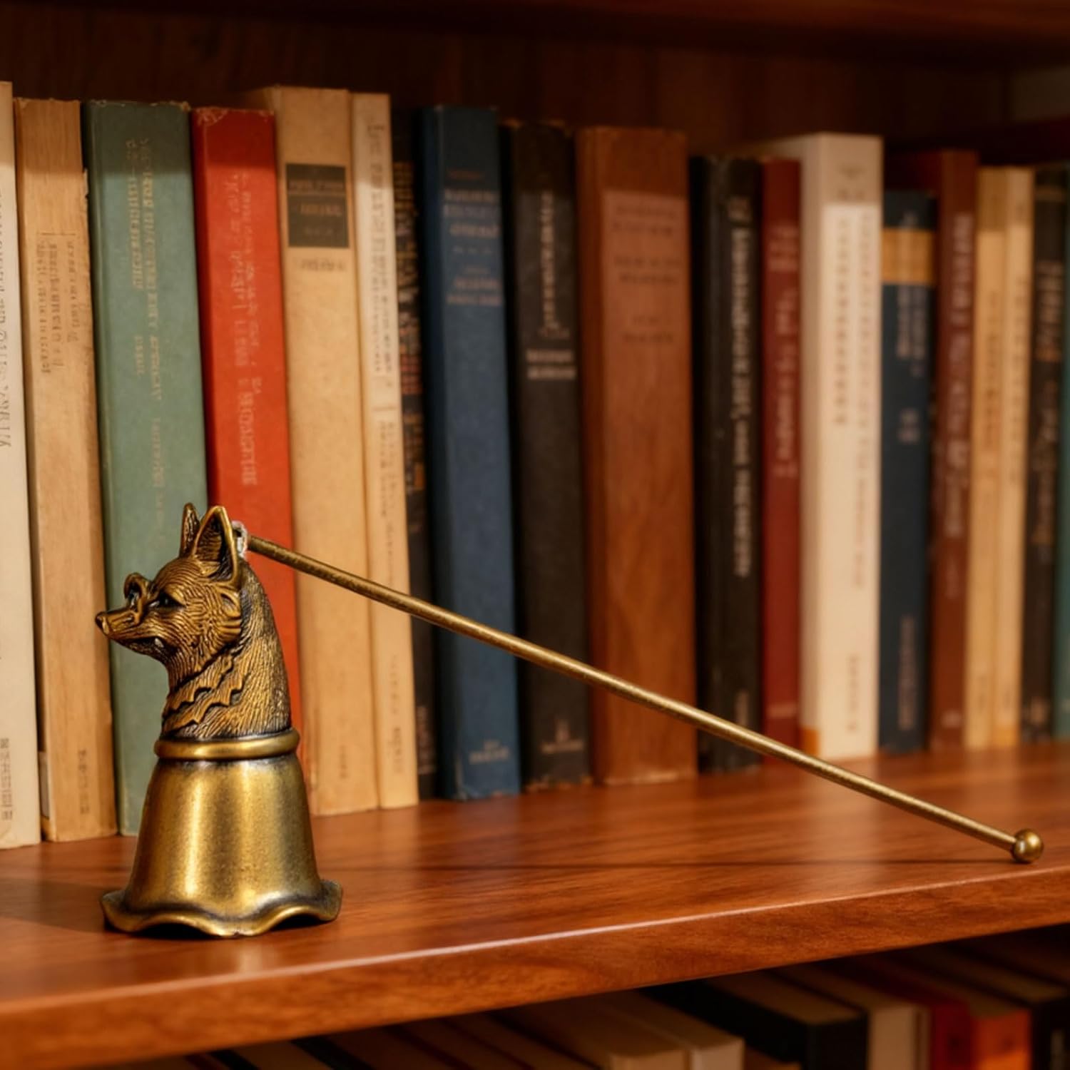Professor Fox Candle Snuffer - Dr. Rusty Ponder with Glasses, Vintage Gunmetal Flame Extinguisher