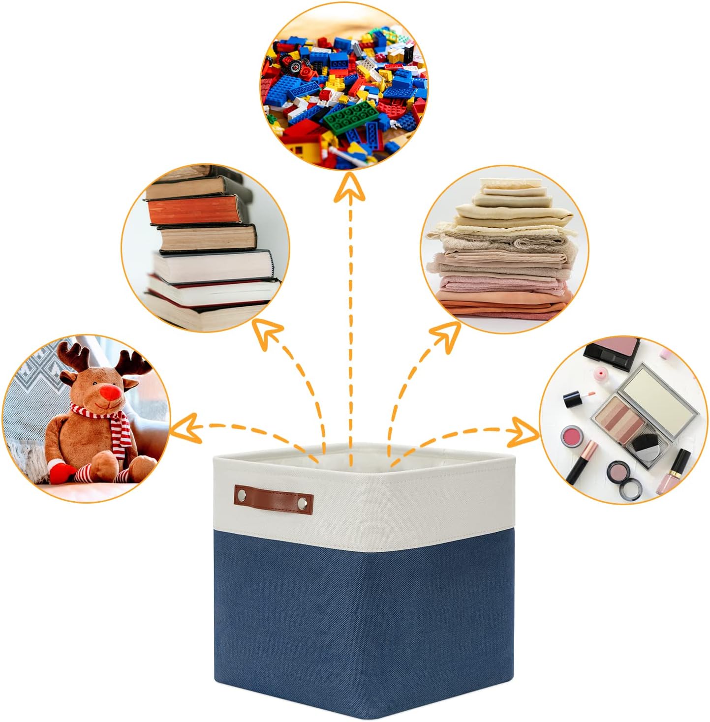 DULLEMELO Foldable Storage Cubes 12 x 12 Organizer Bins,Canvas Storage Bins Empty Gift Baskets for