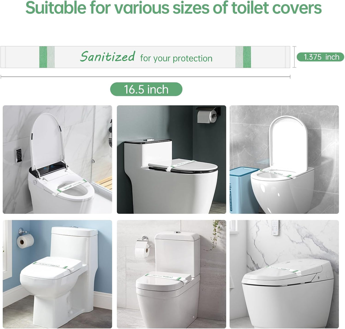 Germiwipe Printed Toilet Seat Bands,Toilet Strips,Hotel Essentials Paper Toilet Seat band for