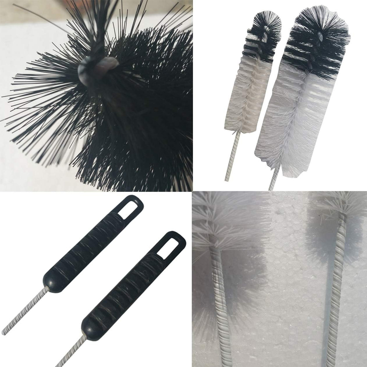 NewFerU Wire Bottle Cleaning Brush Set Small Large Thin Long Handle, Utility Cleaner Bendable