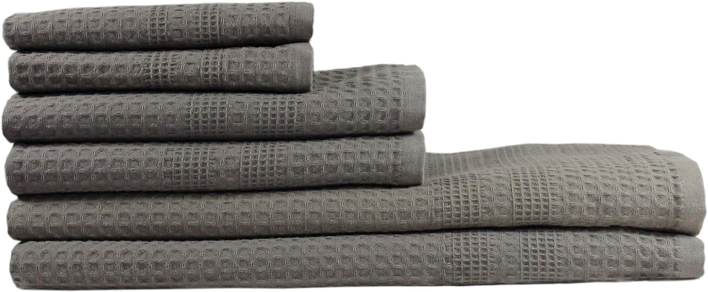 GILDEN TREE Waffle Towel Set Quick Dry Thin | 2 Bath Towels | 2 Hand Towels | 2 Washcloths, Classic