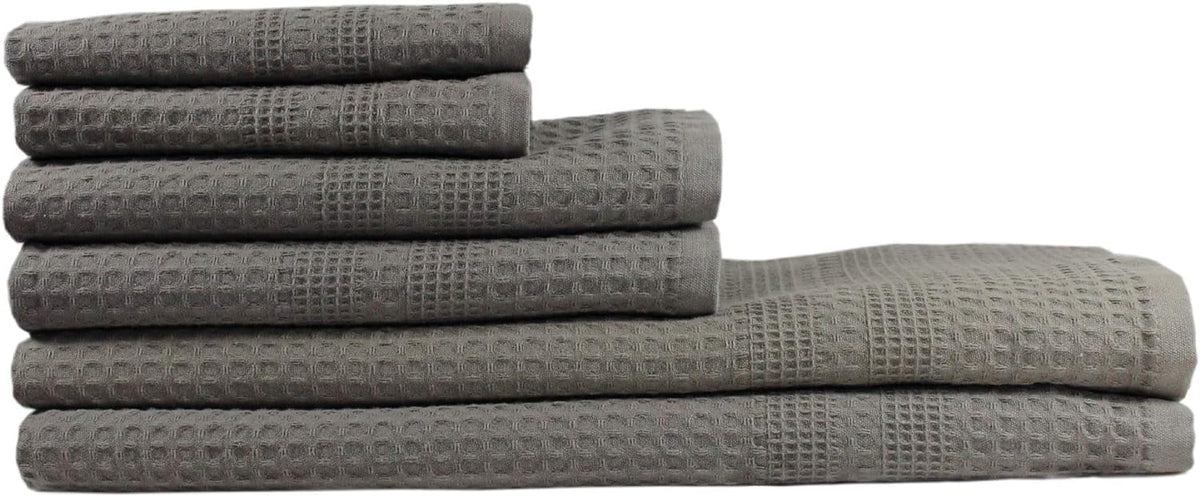GILDEN TREE Waffle Towel Set Quick Dry Thin | 2 Bath Towels | 2 Hand Towels | 2 Washcloths, Classic