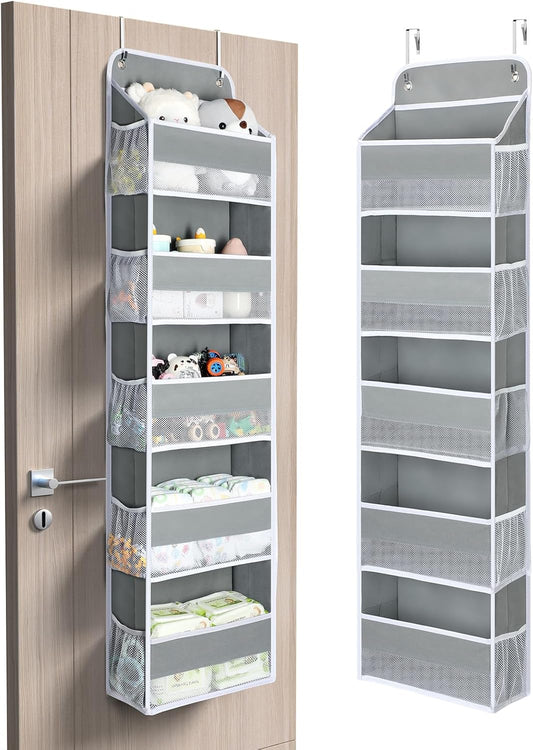 Yecaye 1 Pc Over the Door Organizer with 5 Bins 10 Side Pockets, 44lbs Load Hanging Bathroom and