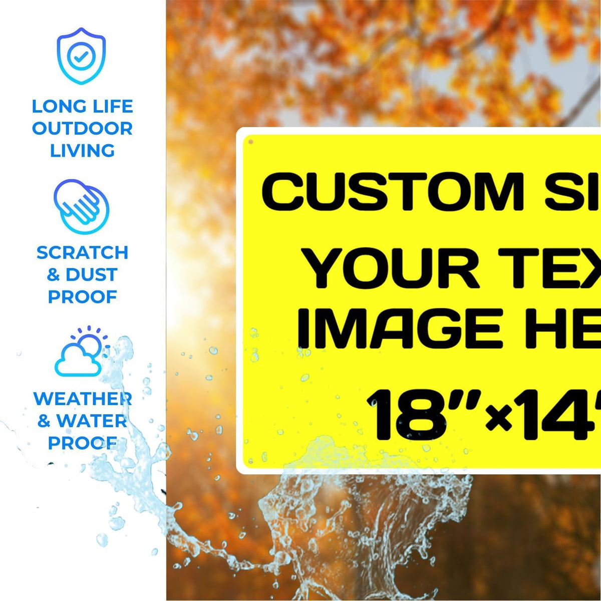 Repaly Personalized signs,Aluminum Weatherproof Metal Sign Multiple Sizes Custom Personalized Text