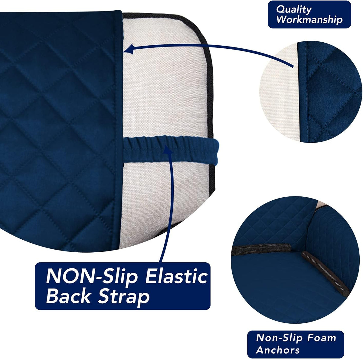 PureFit Reversible Quilted Sofa Cover, Water Resistant Medium Slipcover Furniture Protector