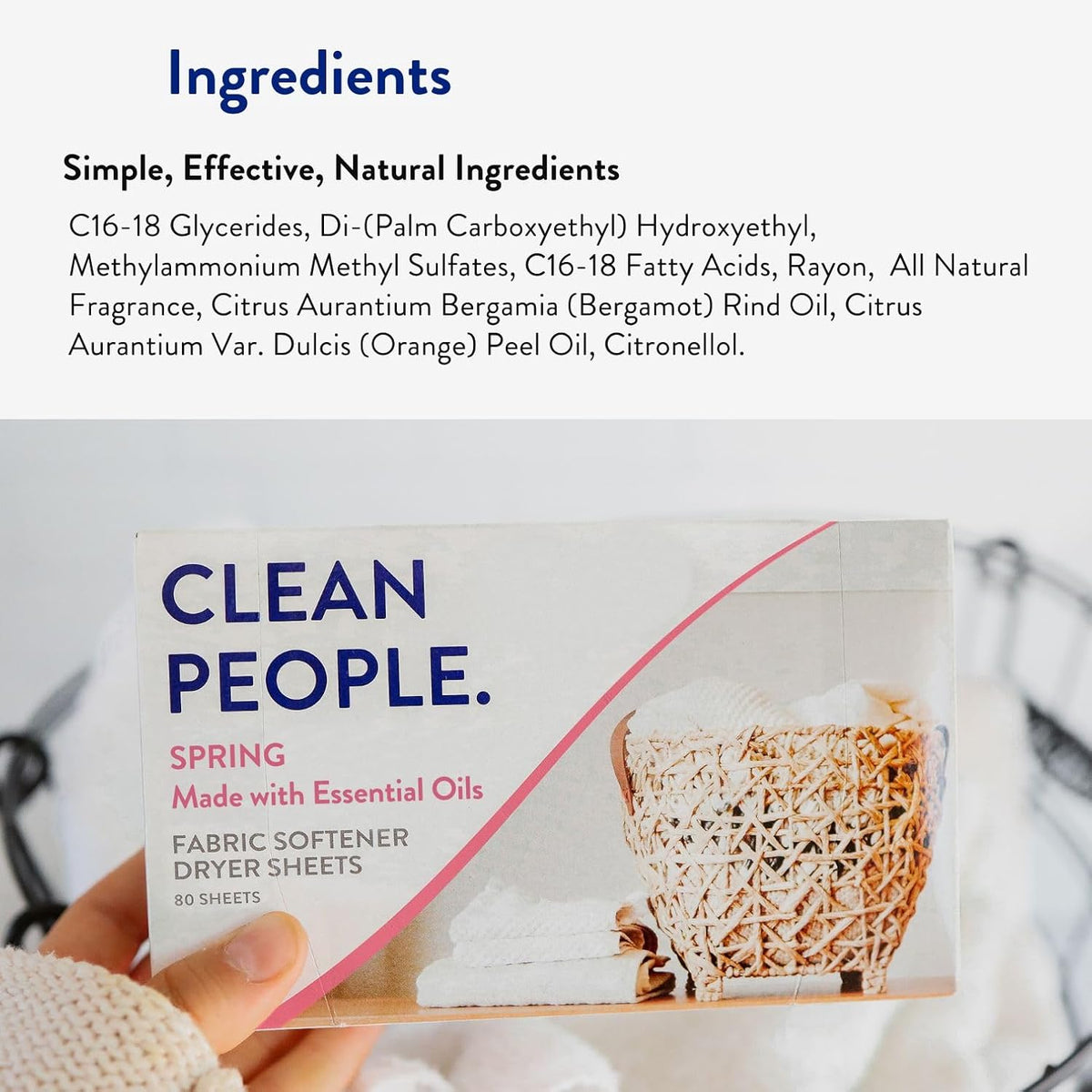 The Clean People Fabric Softener Sheets - Dryer Sheets - Softens & Removes Static Cling - Vegan