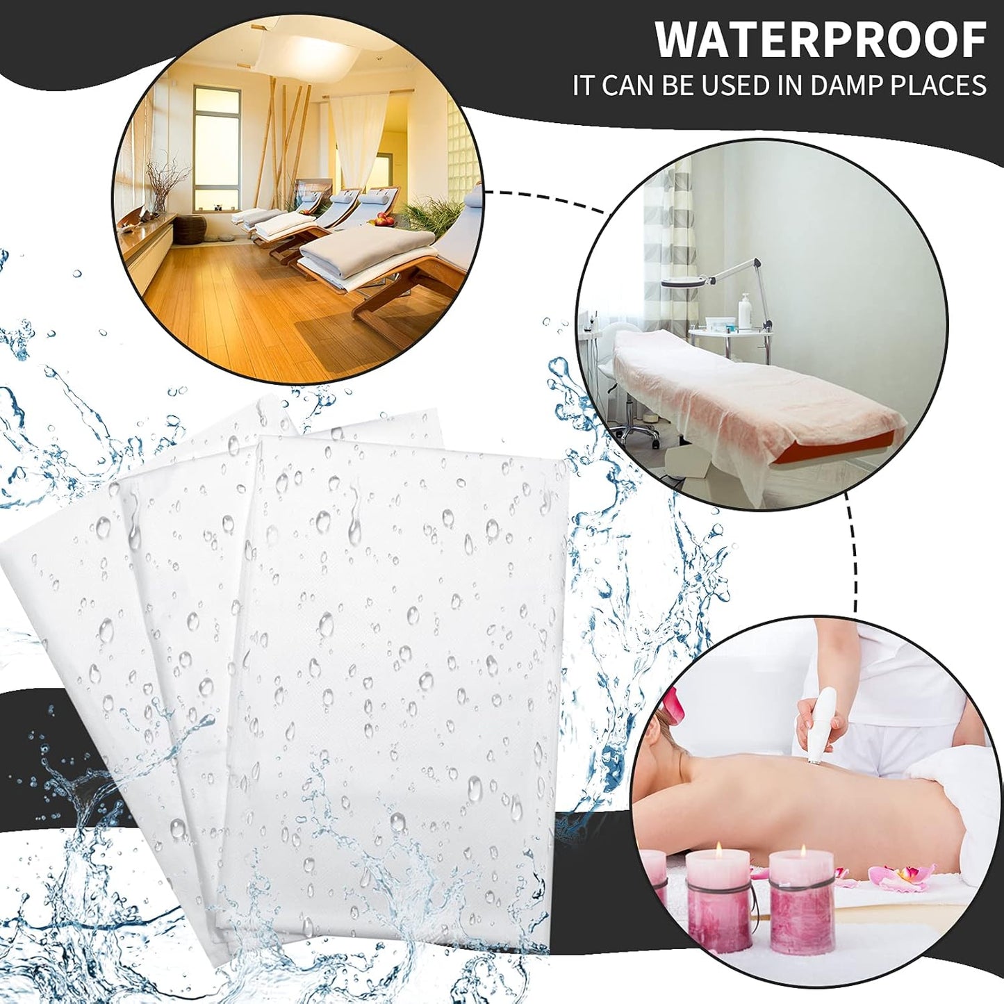Breling 100 Pcs 31.5 x 71 Inch Disposable Bed Sheets Oil-proof PE Film Massage Table Sheets
