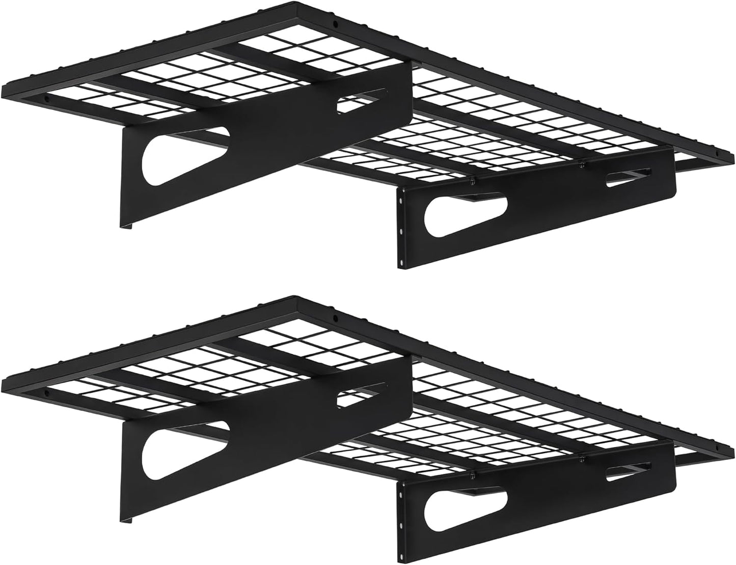 2-Pack 1.5x3FT Garage Shelving 17.7-inch-by-35.8-inch Wall Shelf Garage Storage Rack Wall Mounted