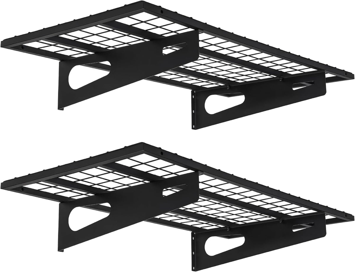 2-Pack 1.5x3FT Garage Shelving 17.7-inch-by-35.8-inch Wall Shelf Garage Storage Rack Wall Mounted
