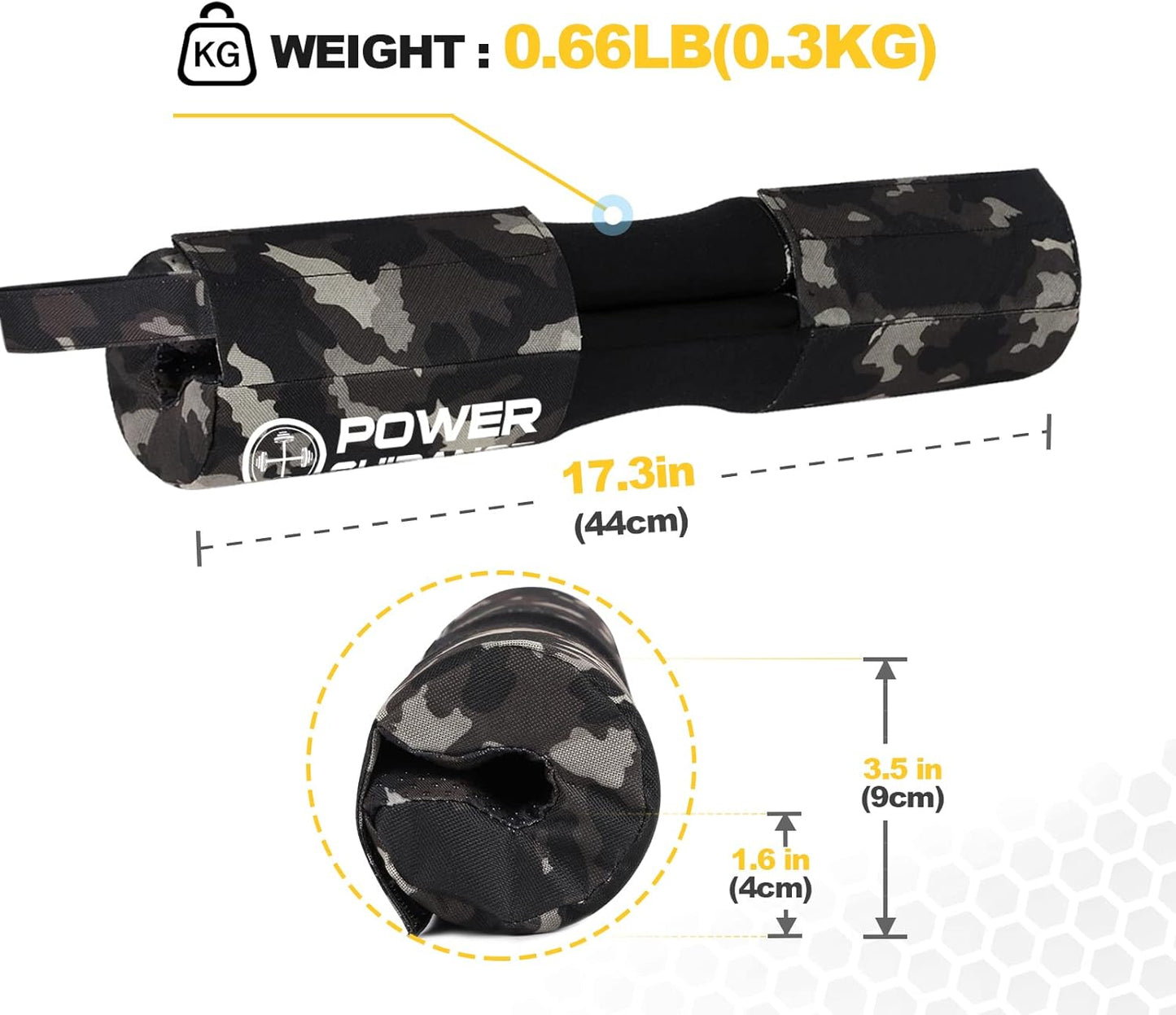 POWER GUIDANCE Barbell Squat Pad - Neck & Shoulder Protective Pad Anti-Skid Points for Squats