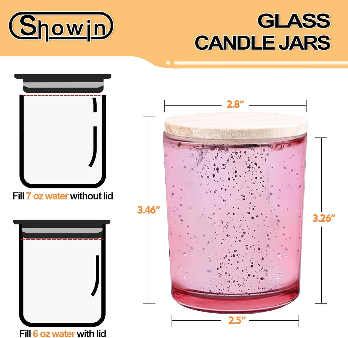 Thick Candle Jars for Making Candles 12 Pcs, 7 OZ Empty Jars with Wood Lids for Candle Making