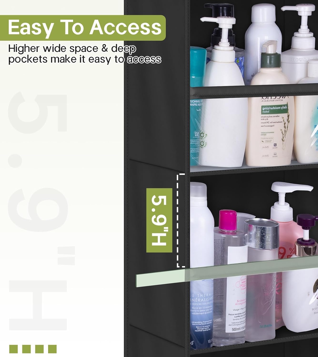 AOODA 2 Pack Over the Door Organizer, Large Capacity Closet Door Hanging Organizer, Clear Deep